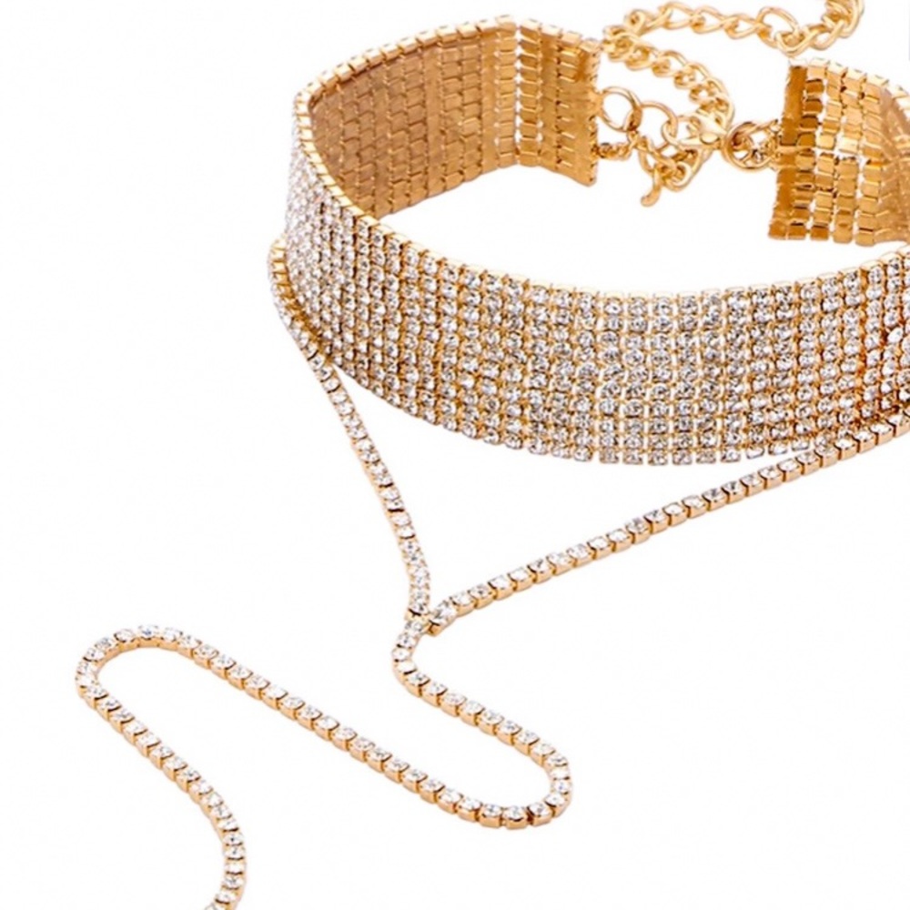 ⚜️𝟯𝟬%𝗢𝗙𝗙 𝗯𝘂𝗻𝗱𝗹𝗲𝘀 𝟯+⚜️ NEW 2 Layered Long Drop Rhinestone Necklace - Picture 10 of 15